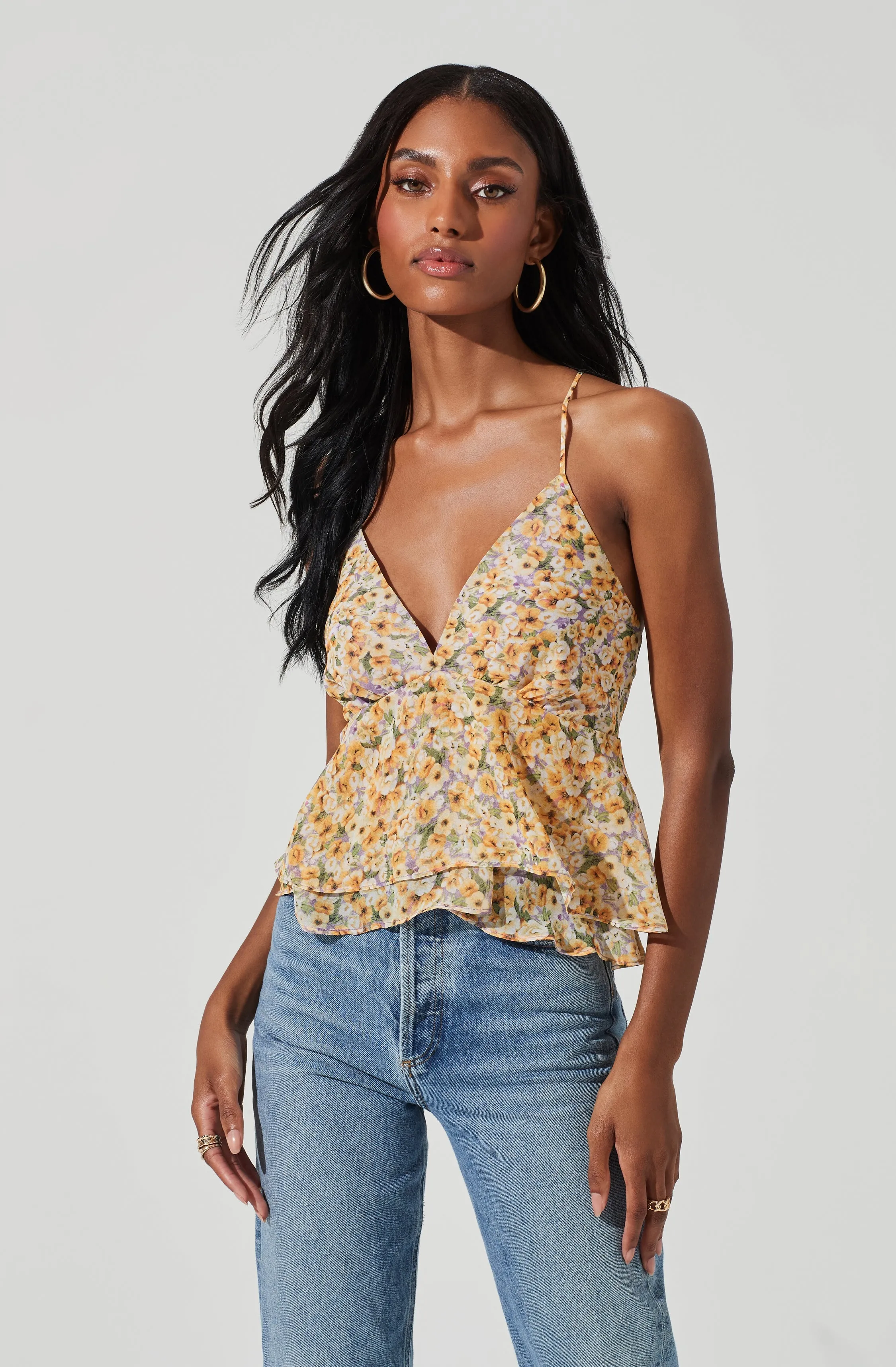 Floral Two Tiered Strappy Cami