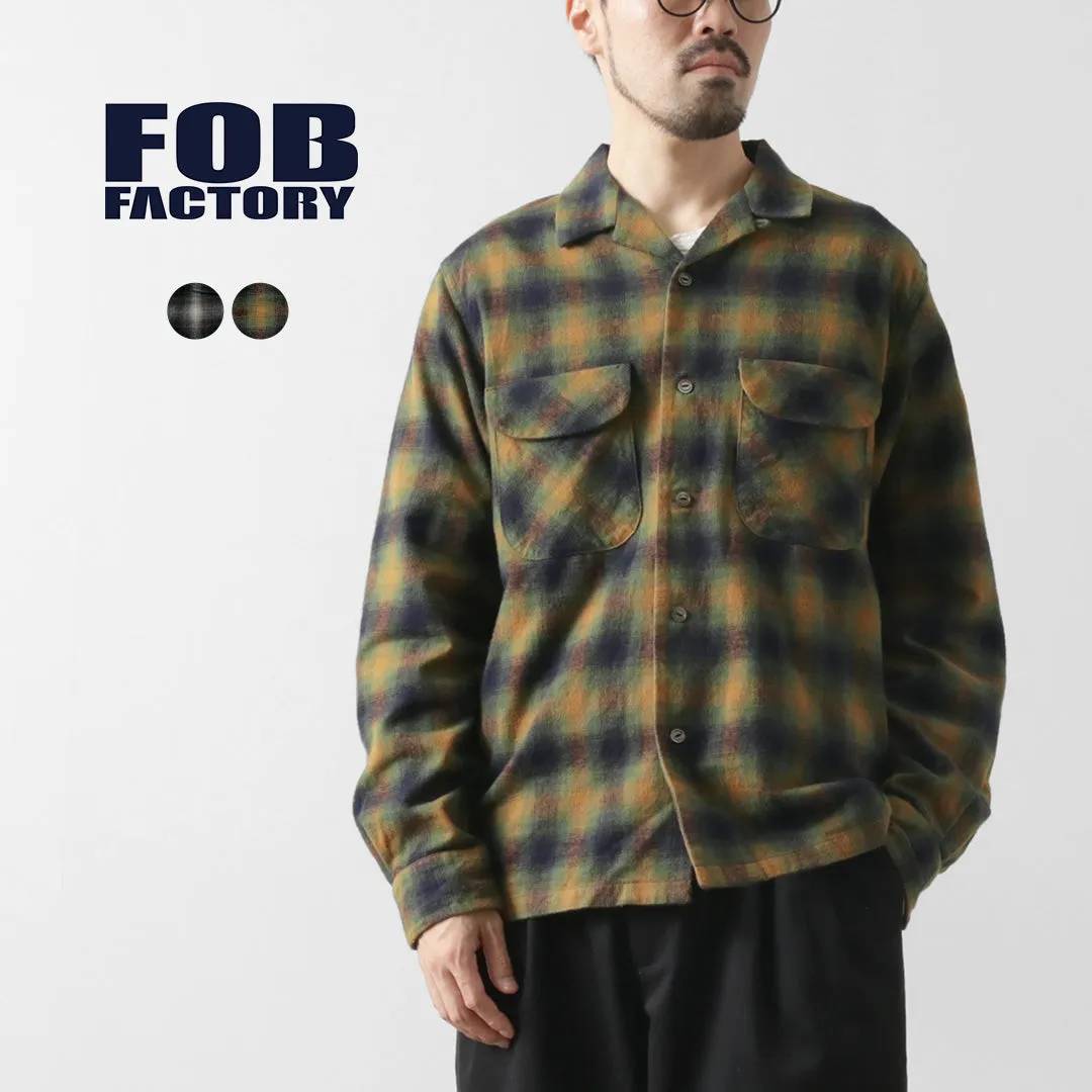 FOB FACTORY / F3505 Nel open collar shirt