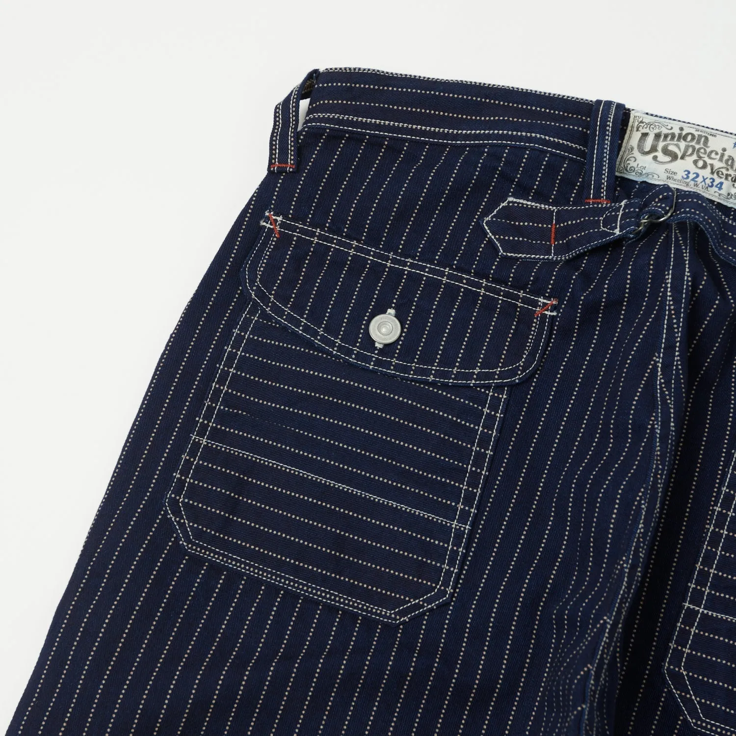 Freewheelers 2312001 Longshoreman Overall Trouser - Indigo Wabash Stripe