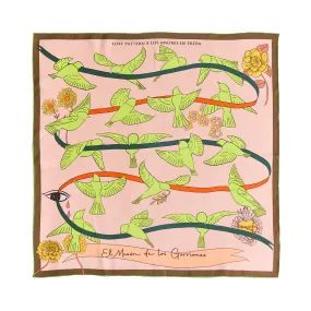 FRIDA x LOST PATTERN "House of Frida" Silk Bandana Scarf - Neon Green