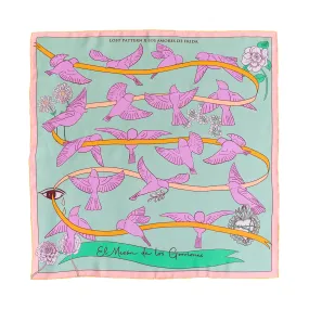 FRIDA x LOST PATTERN "House of Frida" Silk Bandana Scarf - Pink