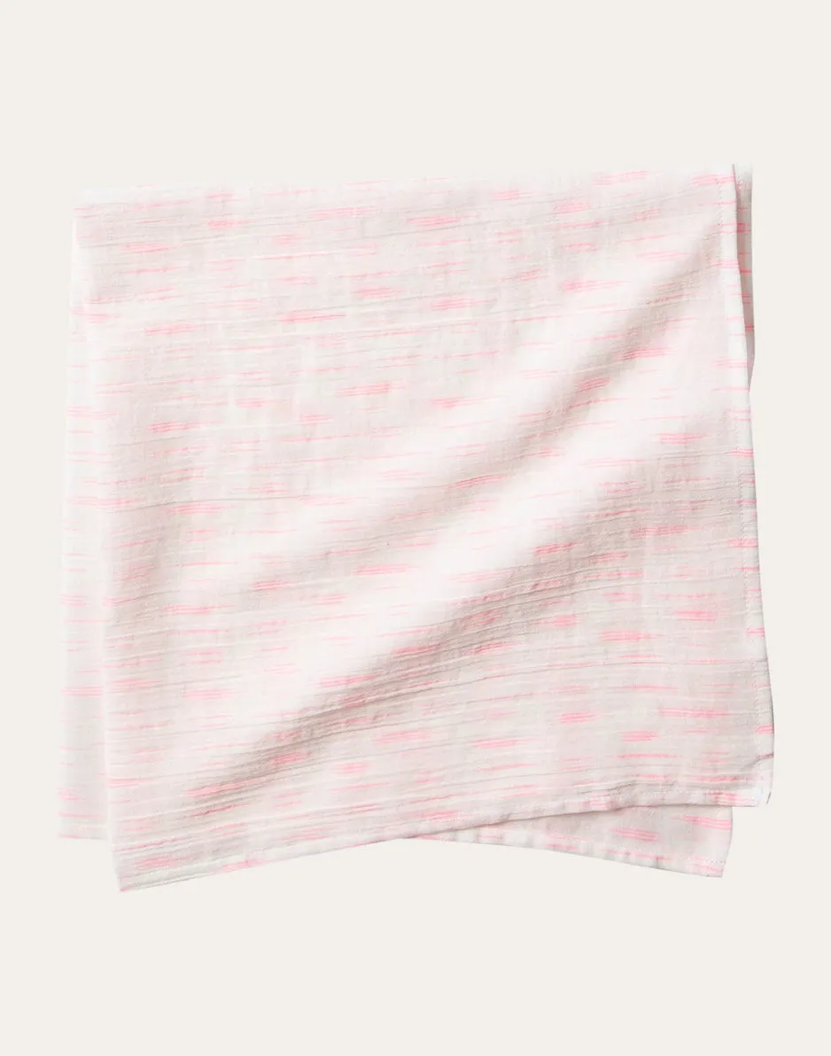 Gauze Bandana: Electric Coral Ikat