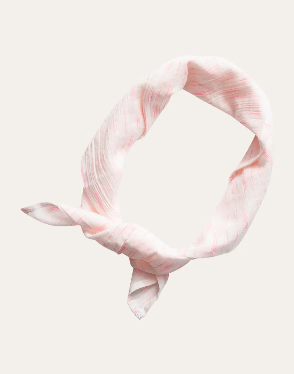 Gauze Bandana: Electric Coral Ikat