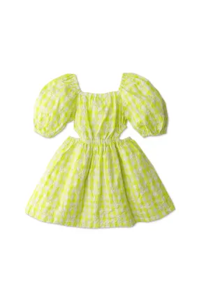 Gingersnaps Gingham Embroidered Eyelet Cut Out Dress