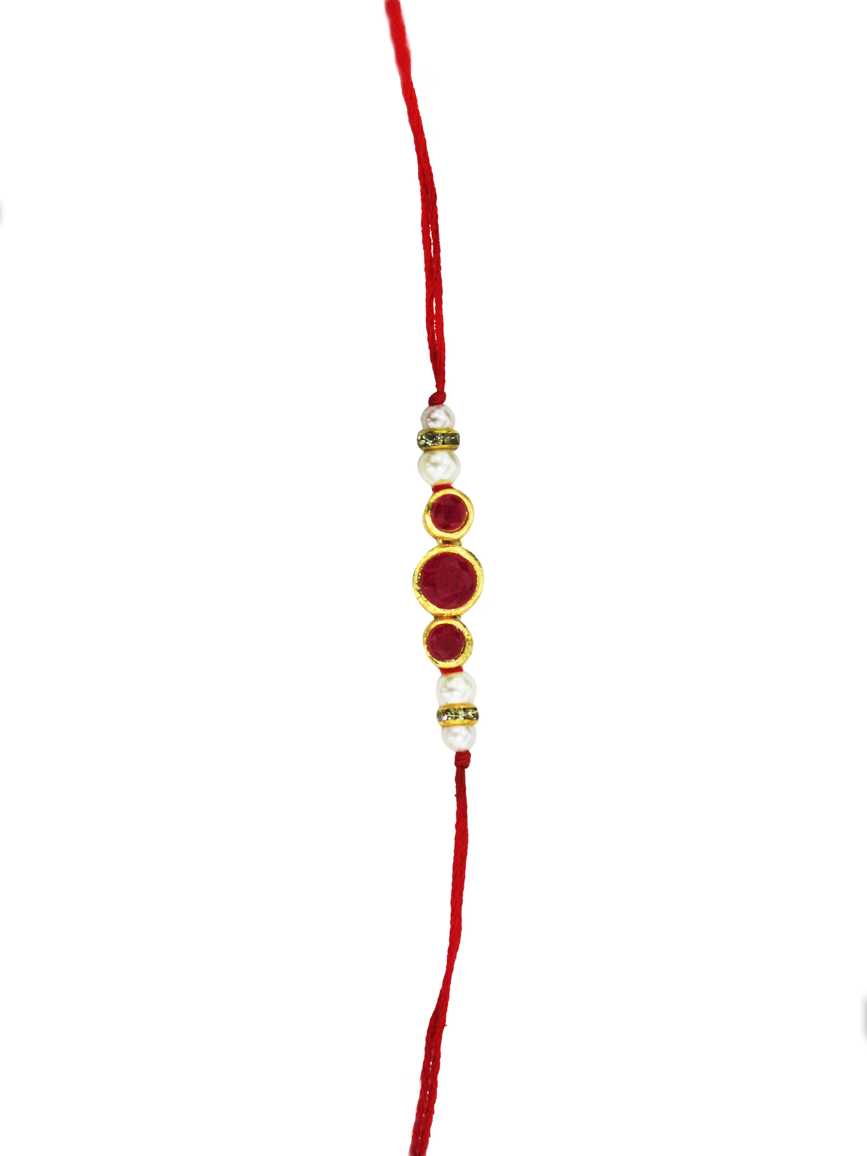 Gold-Plated Kundan Rakhi Set of 2