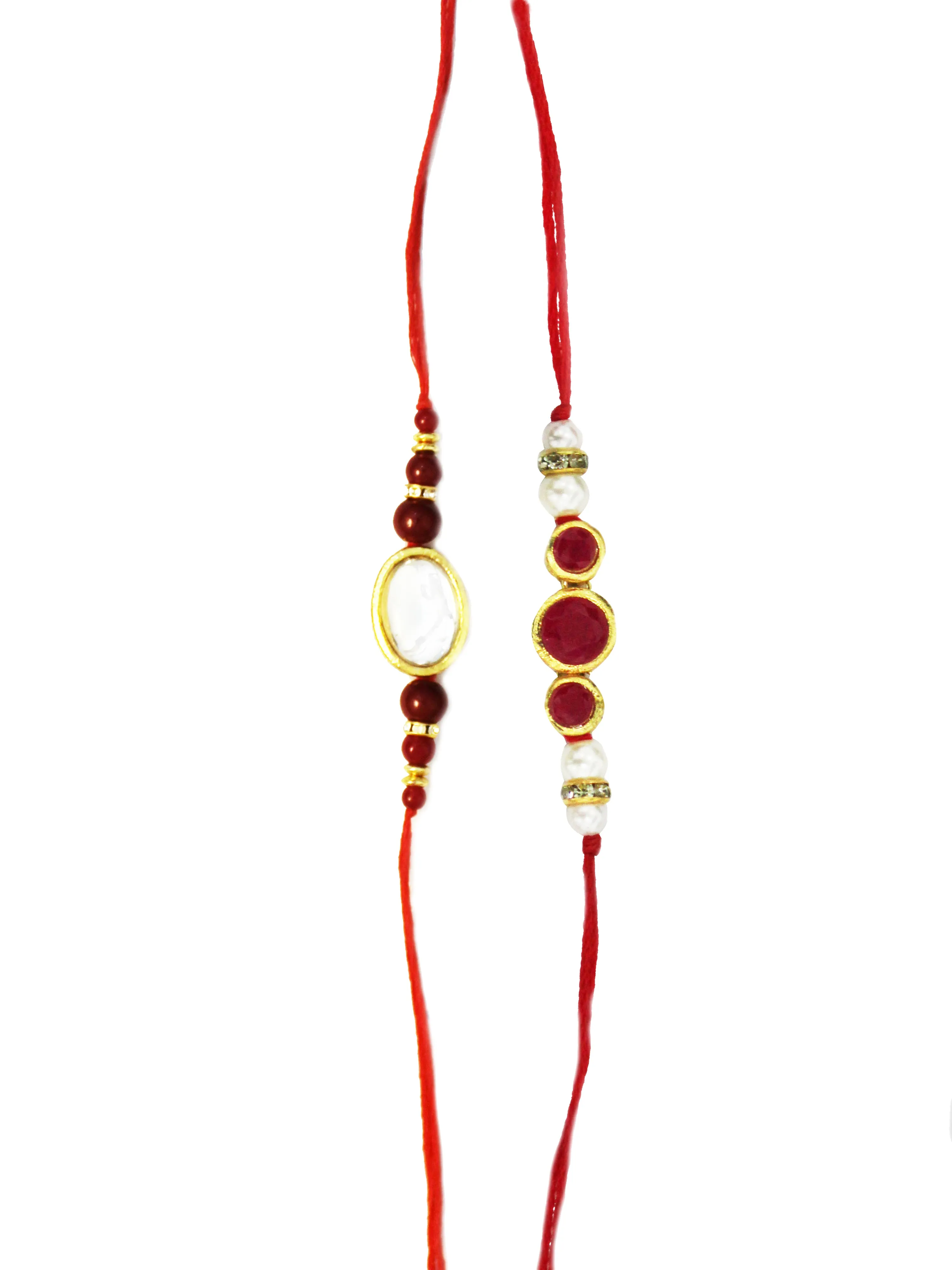 Gold-Plated Kundan Rakhi Set of 2