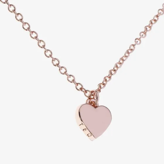 Hara Tiny Heart Pendant Necklace Rose Gold