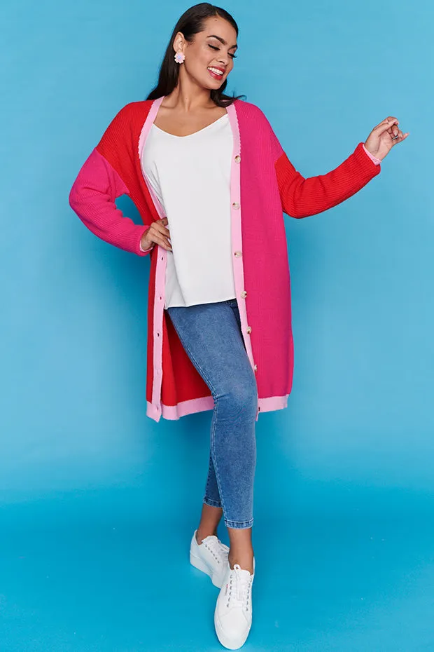 Hemi Colourblock Longline Cardi