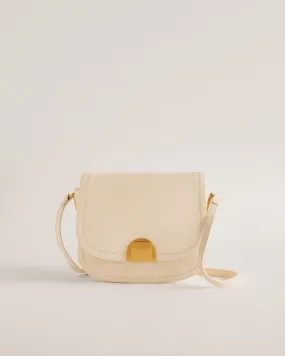 Imilda Satchel Crossbody Bag With Lock Detail Ivory