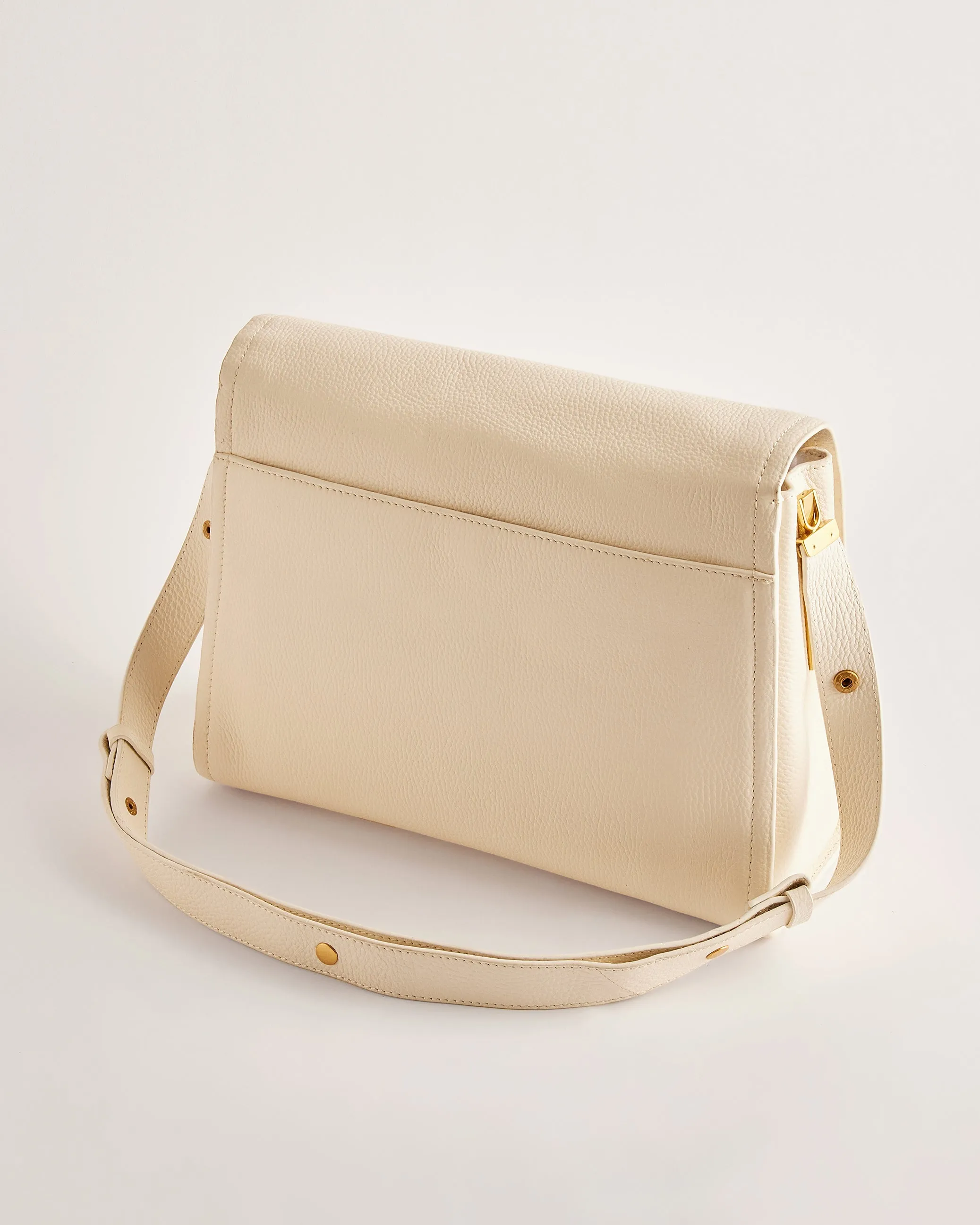 Imilily Lock Detail Large Shoulder Bag Ivory