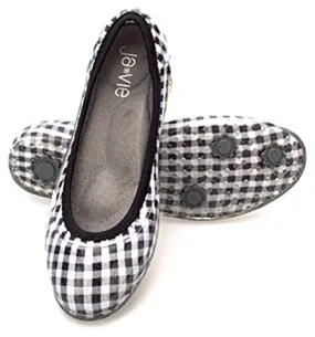 ja-vie black gingham jelly flats shoes