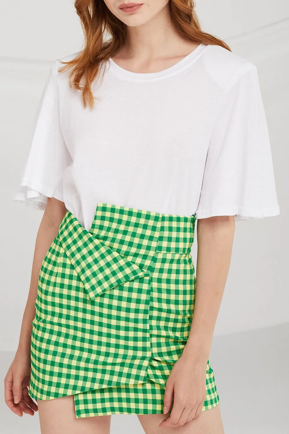 Jada Origami Gingham Skirt