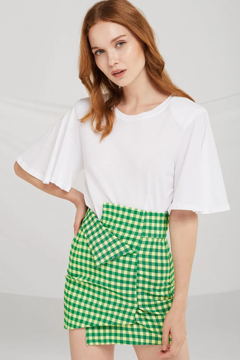 Jada Origami Gingham Skirt