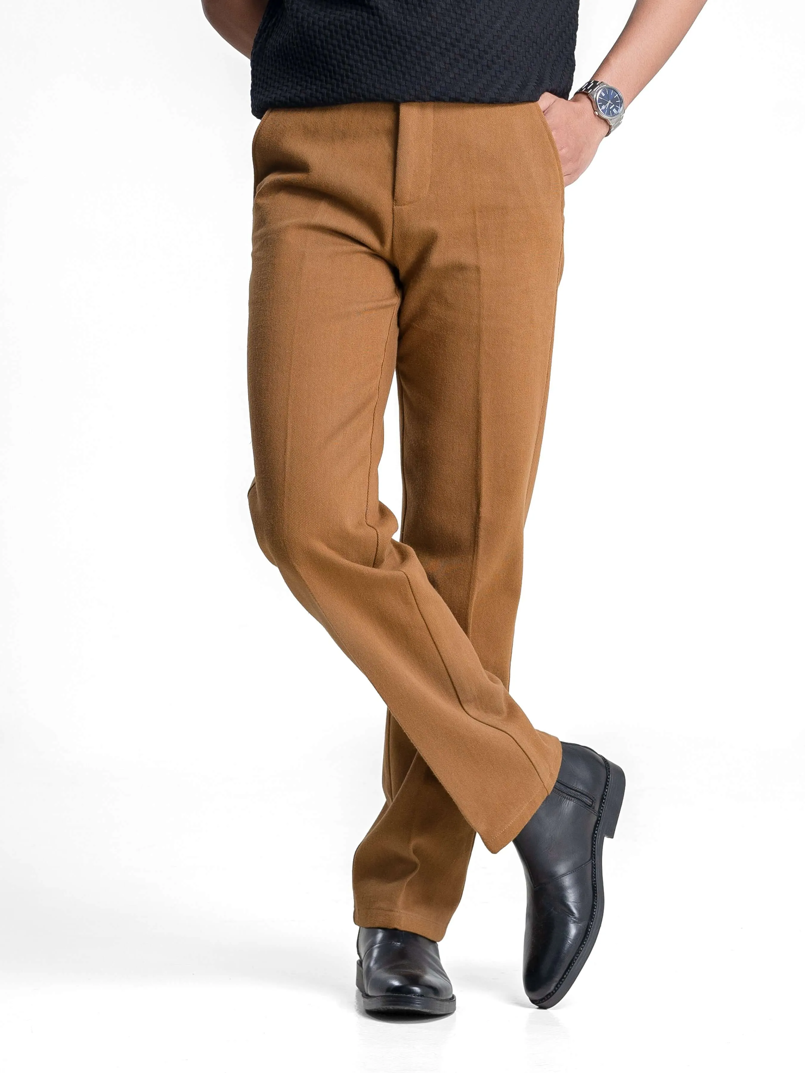 Jose Straight Cut Trousers - Coffee