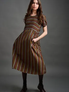 Kavita Dress - Chocolate Stripe