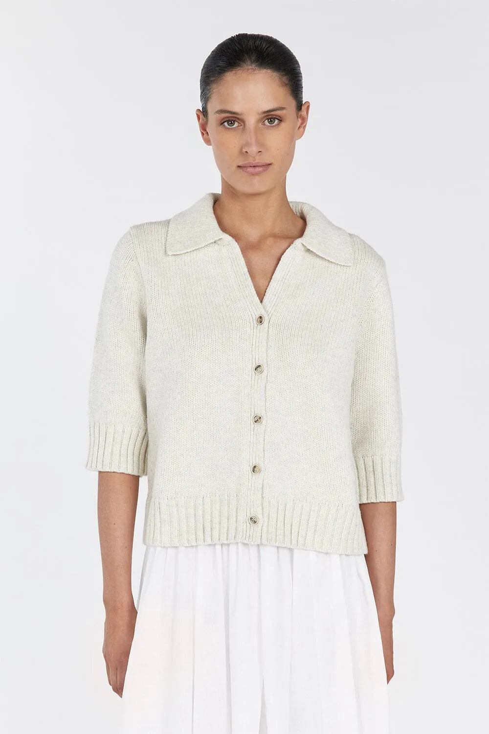 LARA CHALK MARLE KNIT TOP