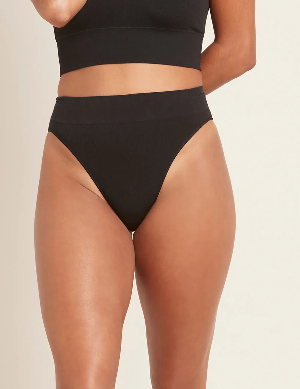 LYOLYTE® Ribbed High Leg Brief - Black