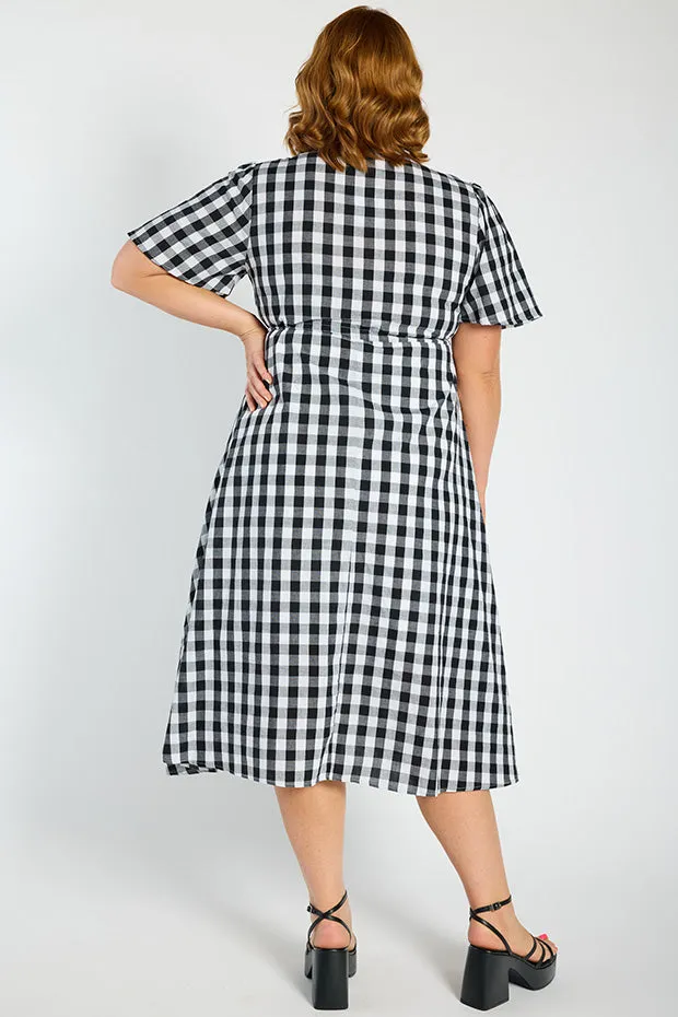 Marley Gingham Black Dress