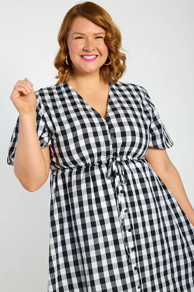 Marley Gingham Black Dress