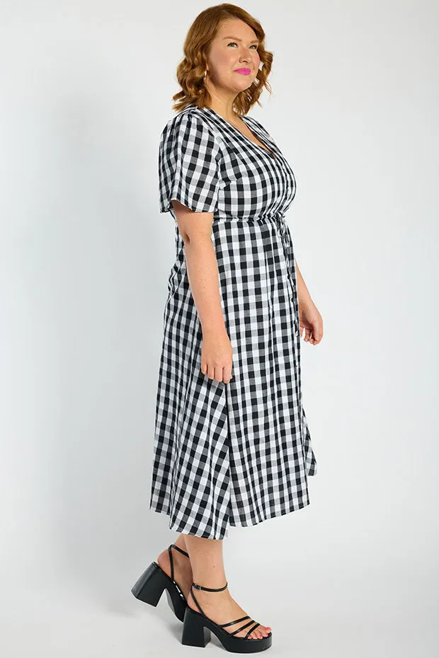 Marley Gingham Black Dress