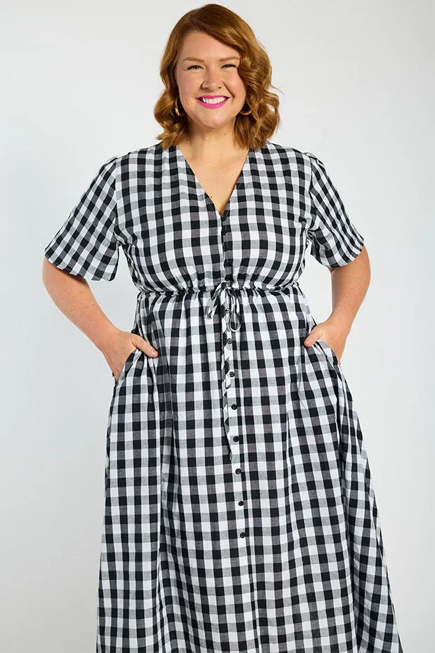 Marley Gingham Black Dress