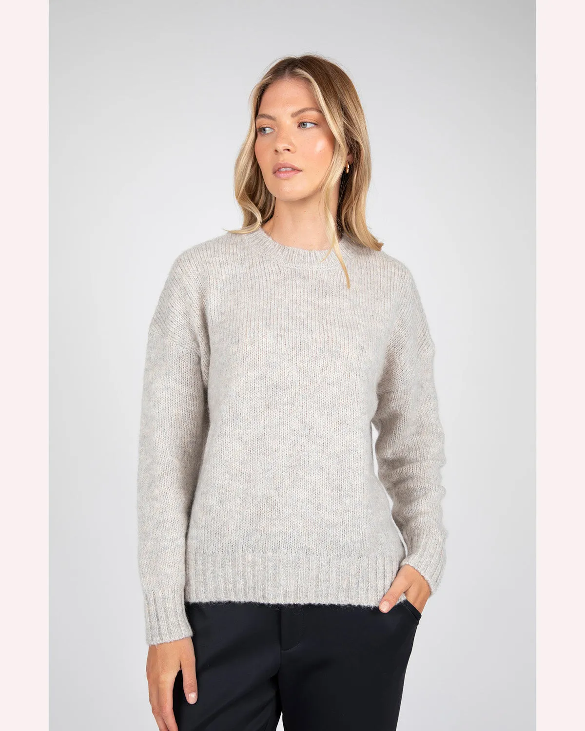 Marlow Cloud Crew Neck Knit -  Storm Marle