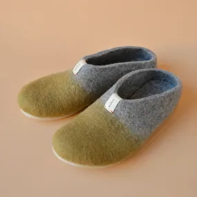 Meli Melo Slippers - Wool Felt - Pistachio Ombre (Adults 36-44)