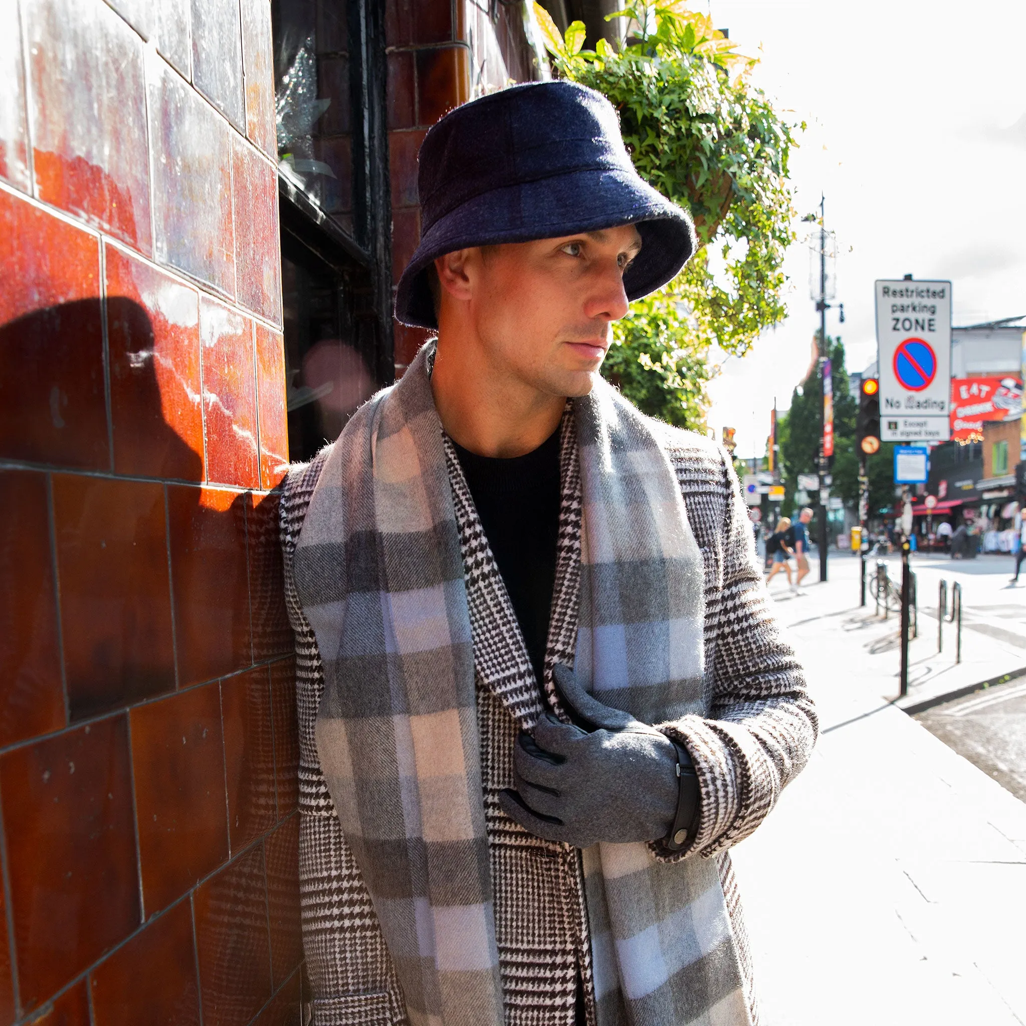 Men’s Abraham Moon Plain Tweed Bucket Hat