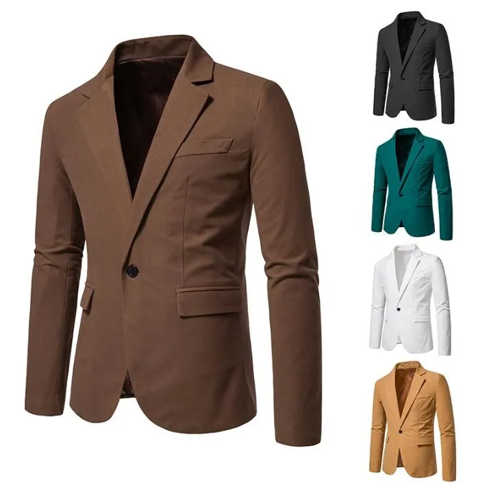 Men's V-neck Suede One Button Suit Jackets Wedding Dress Suit Formal Blazer Coat | 1314X02