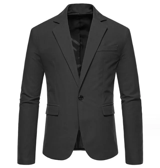 Men's V-neck Suede One Button Suit Jackets Wedding Dress Suit Formal Blazer Coat | 1314X02