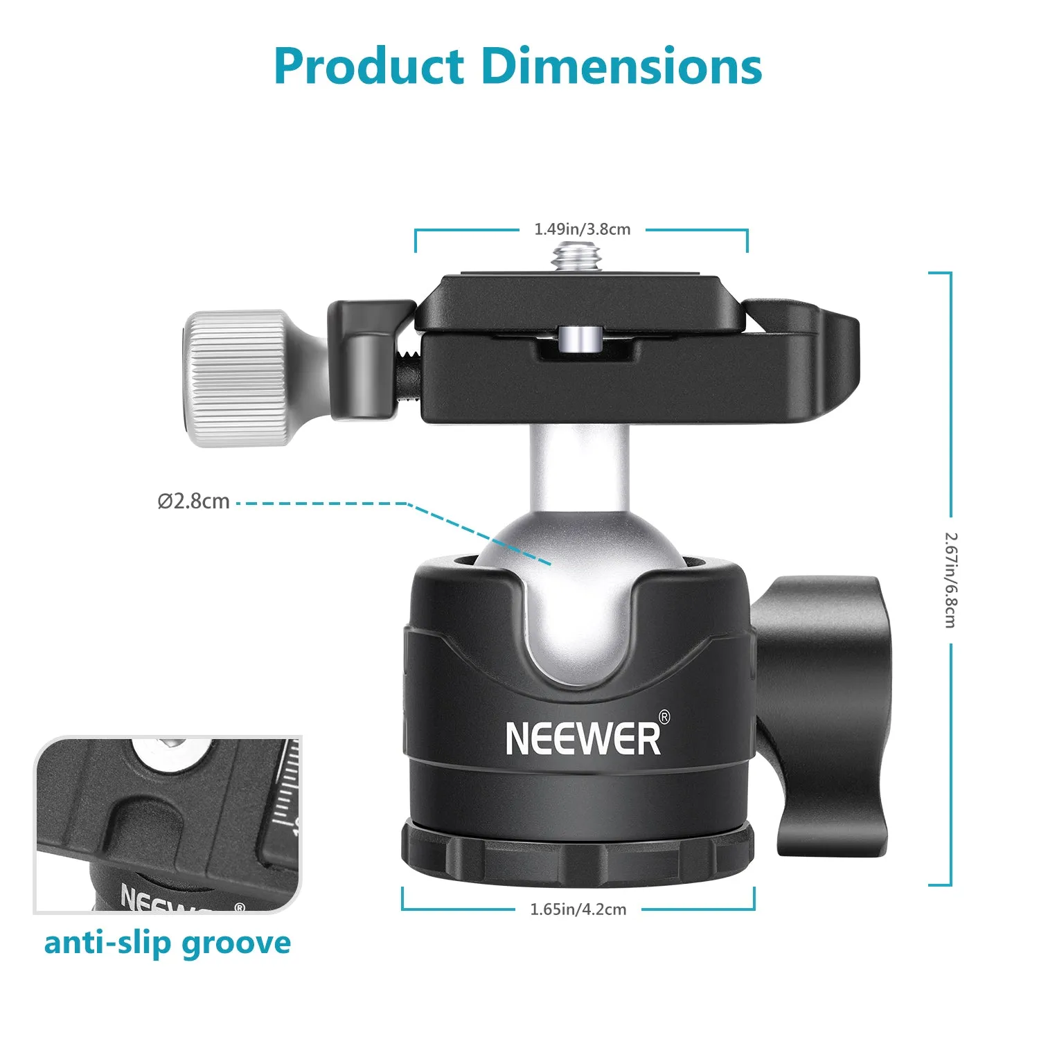 NEEWER LO28 28MM Low Profile Tripod Ball Head