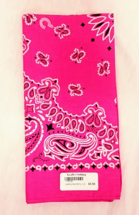 Neon Pink Paisley Bandana