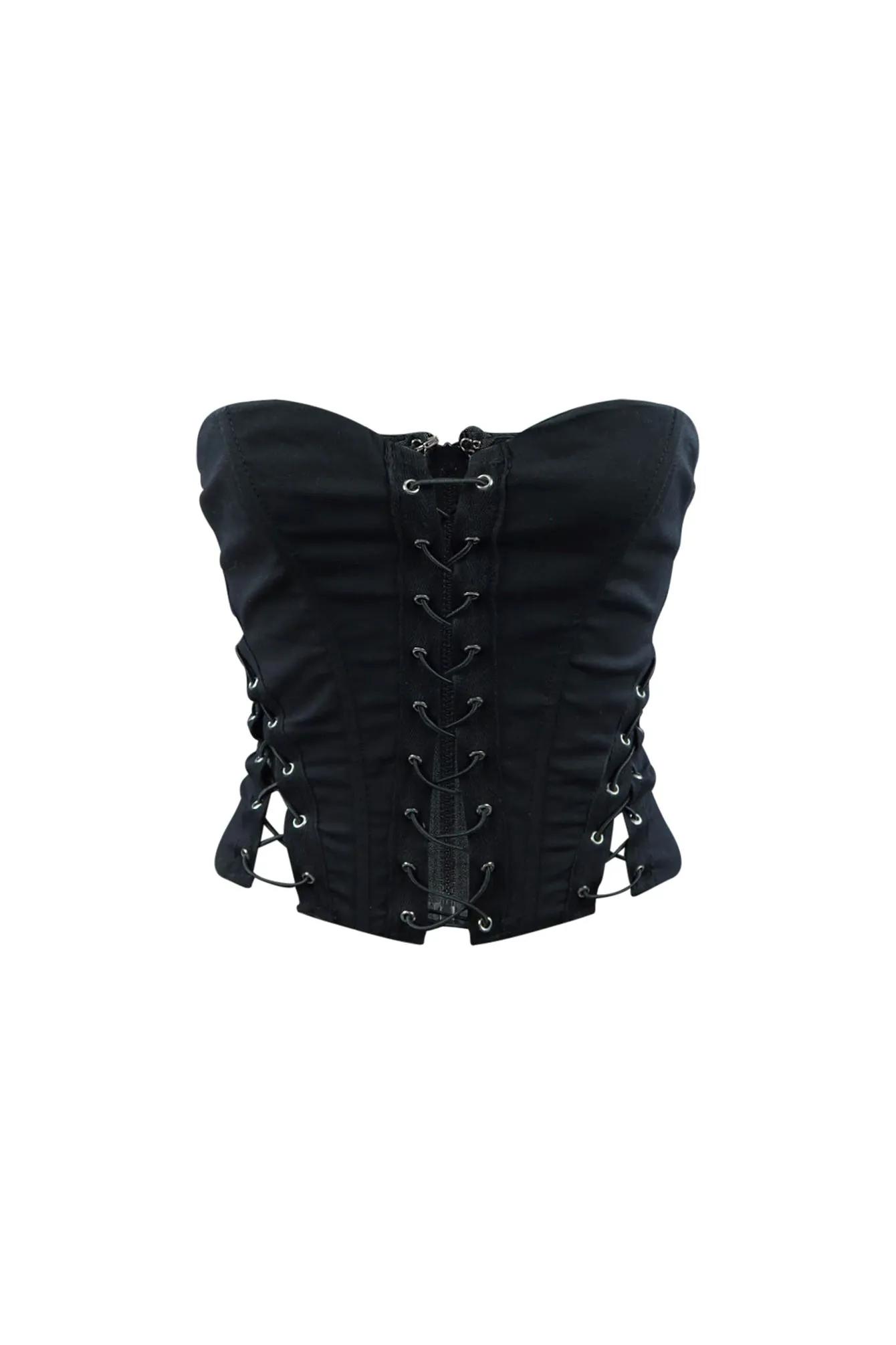 On Edge Lace Up Corset Tube Top