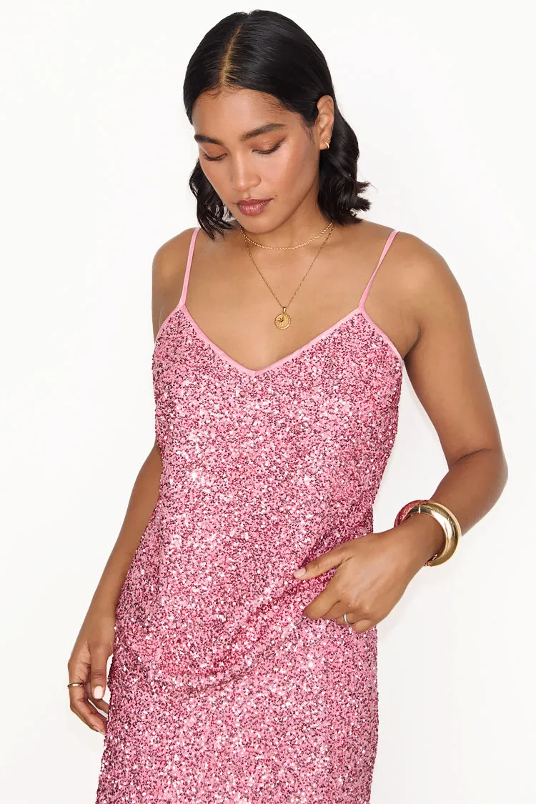 Pink Sequin Cami Top