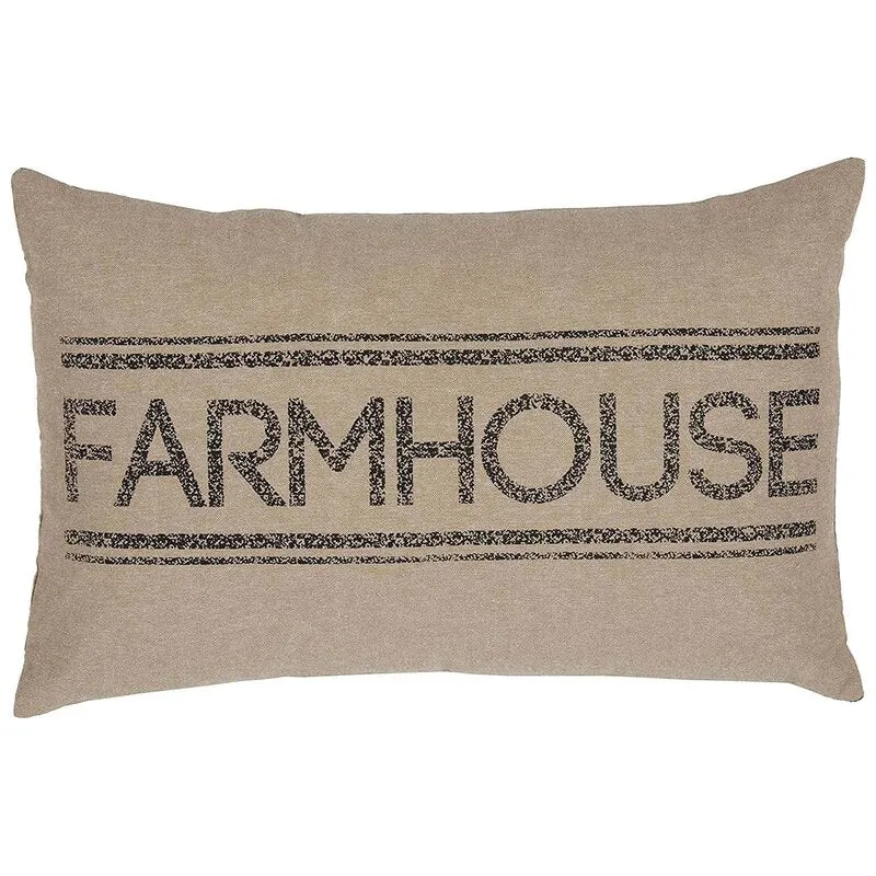 Pruscu Farmhouse Rectangular 100% Cotton Pillow Cover & Insert