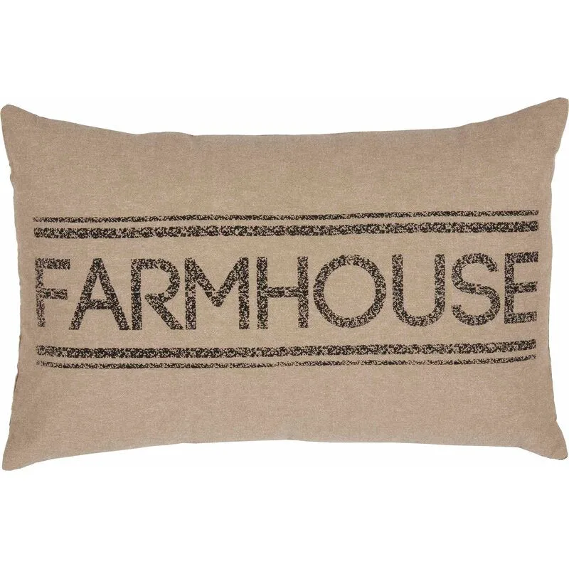 Pruscu Farmhouse Rectangular 100% Cotton Pillow Cover & Insert