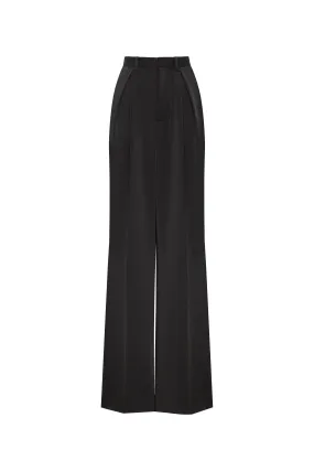 Refined black pants cut from Italian satin, Xo Xo