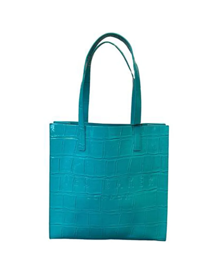 Reptcon Croc Detail Small Icon Bag Teal-Blue