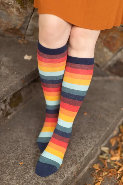 Retro 70's Stripe Knee High