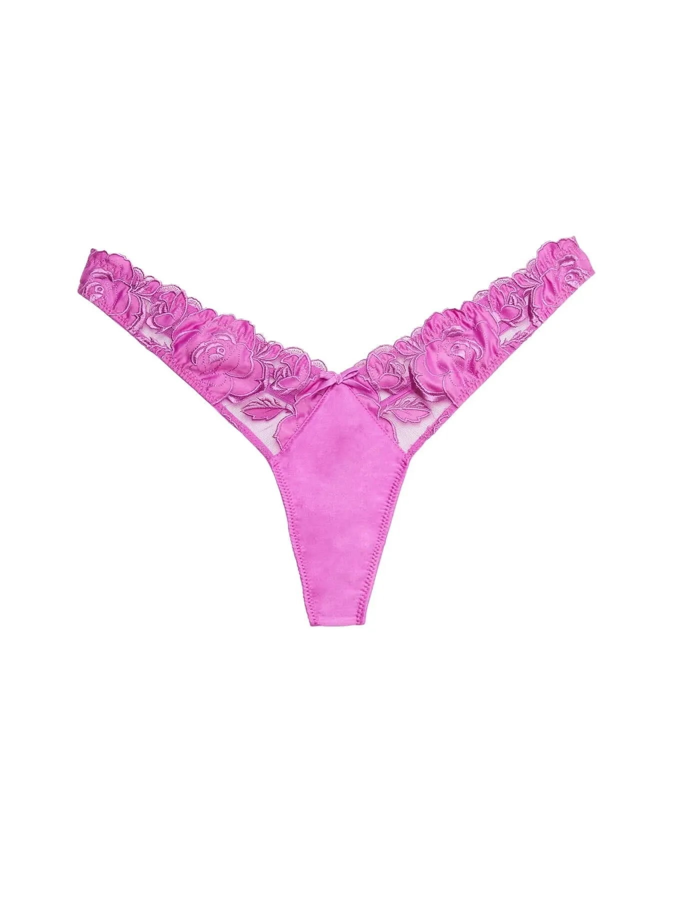 Rose Logo High Leg Thong In Pink