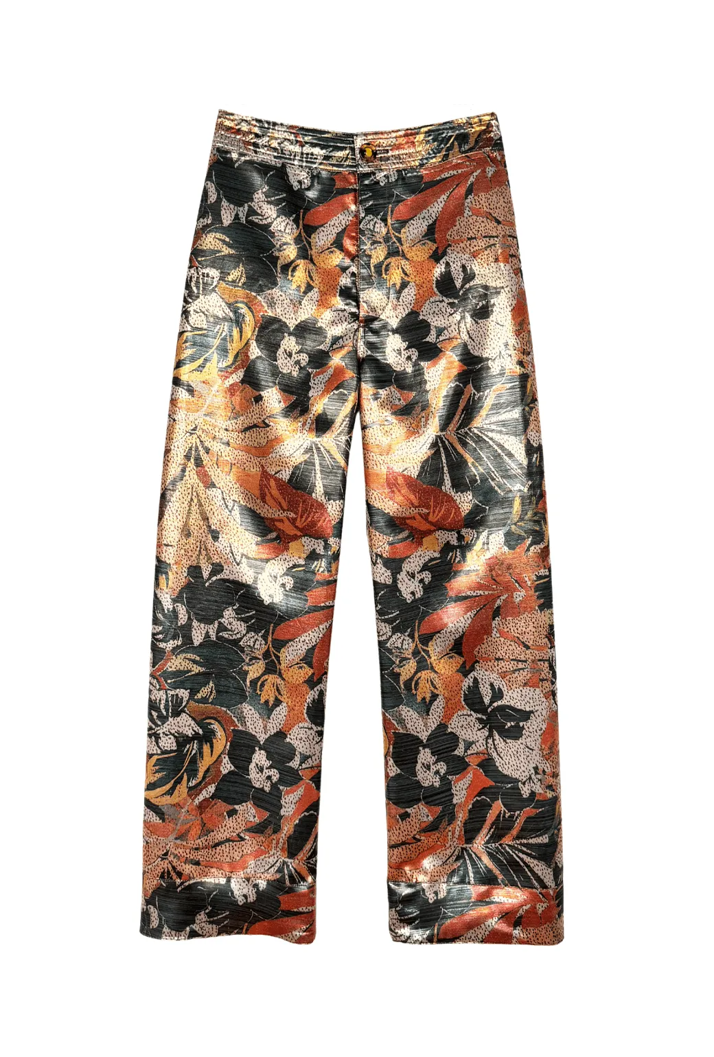 The Charlie Pant - Rose Gold Floral Lame