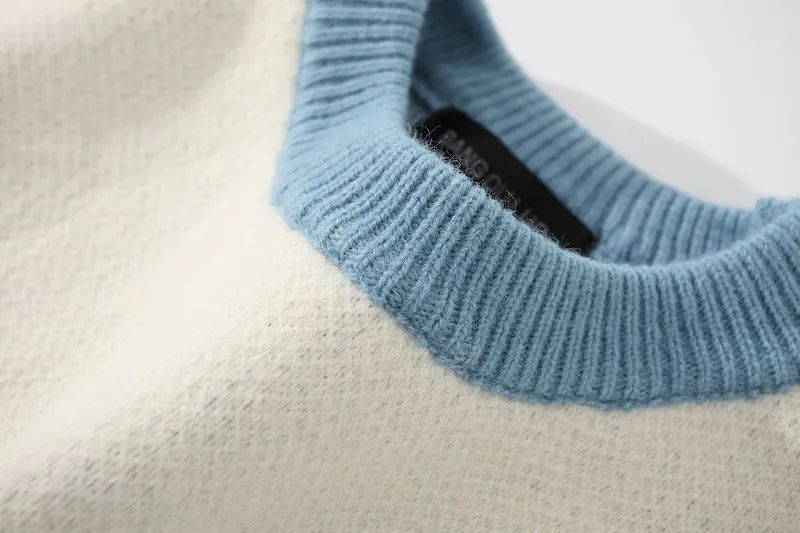 Waves Oversized Round Neck Knit Sweater