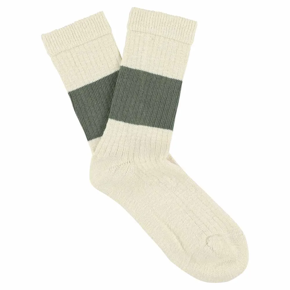 Women Melange Band Socks - Ecru / Khaki