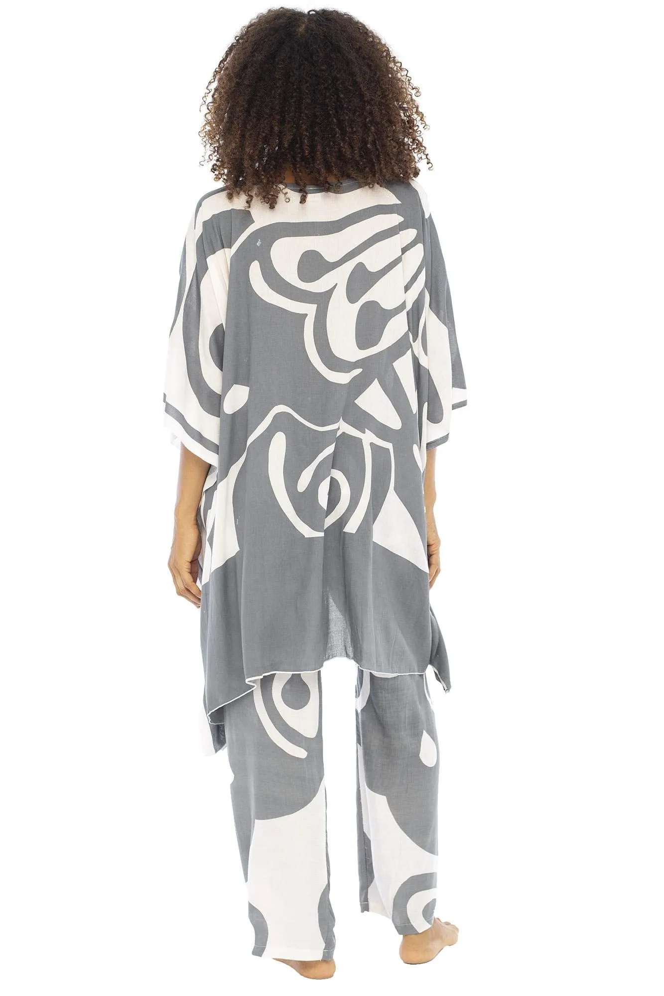 Women's Loungewear 2 Piece Lounge Set with Poncho Tunic and Pants